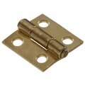 Hillman 1 in. Light Narrow Hinge Fixed PinBrass Plated 851730